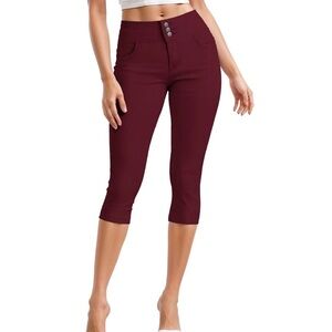 Women's Burgundy Capris